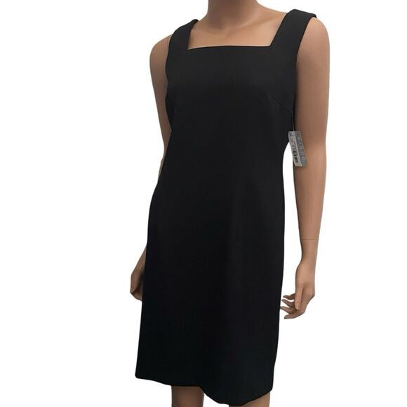 Virgo Womens 10 Petite 2pc Black Blazer Suit Jacket Dress Set Union Label USA - Picture 8 of 16